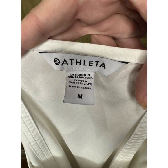 Athleta Zephyr Tank Top Womens Medium White Featherweight Stretch Gym - Picture 6 of 6